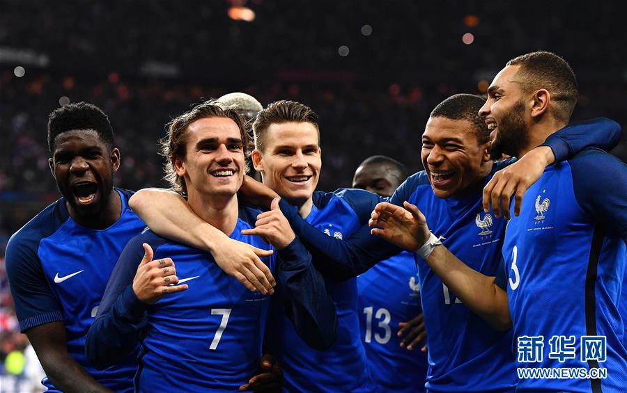  国际友谊赛，法国队主场轻取比利时